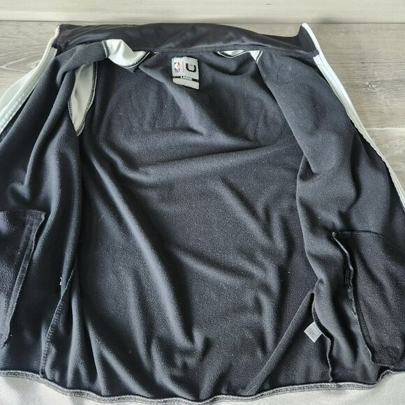 Brooklyn Nets New York NBA Basketball Large Black White Zip Up Athletic Jacket - Picture 7 of 16